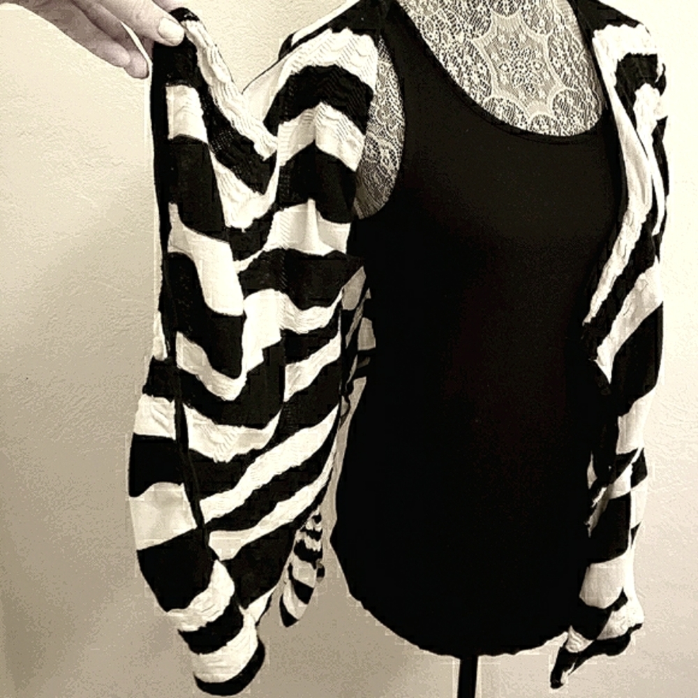 Free People Commotion Striped Crinkle Cardigan, Size Medium View 6